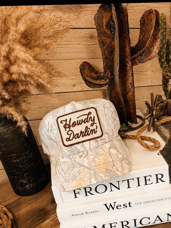 Accessories - Howdy Darlin' Embroidered Patch Baseball Cap - Cream